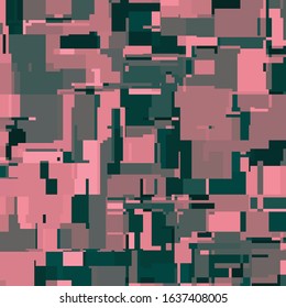 Pixel Art with Abstract Background Made of Geometric Shapes