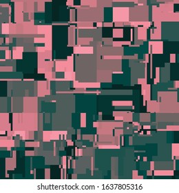 Pixel Art with Abstract Background Made of Geometric Shapes