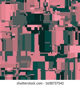 Pixel Art with Abstract Background Made of Geometric Shapes