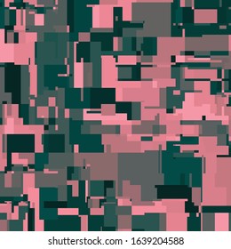 Pixel Art with Abstract Background Made of Geometric Shapes