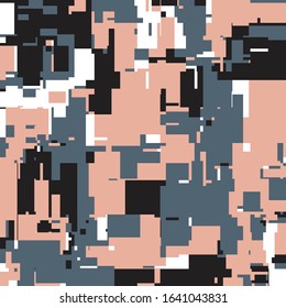 Pixel Art with Abstract Background Made of Geometric Shapes
