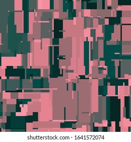 Pixel Art with Abstract Background Made of Geometric Shapes