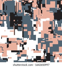 Pixel Art with Abstract Background Made of Geometric Shapes