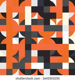 Pixel Art with Abstract Background Made of Geometric Shapes