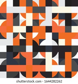 Pixel Art with Abstract Background Made of Geometric Shapes