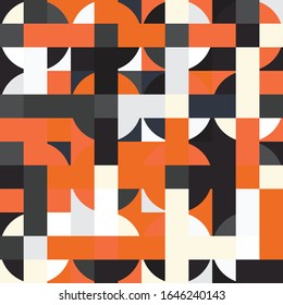Pixel Art with Abstract Background Made of Geometric Shapes