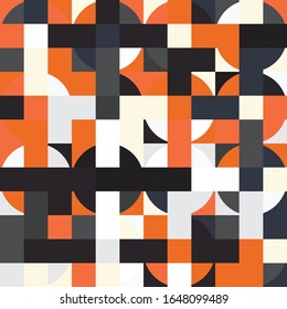 Pixel Art with Abstract Background Made of Geometric Shapes