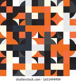 Pixel Art with Abstract Background Made of Geometric Shapes