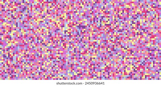 Pixel Art Abstract Background Retro 90 s style. Seamless pattern Geometric Mosaic 8 Bit texture. Concept game wallpaper. Vector Illustration