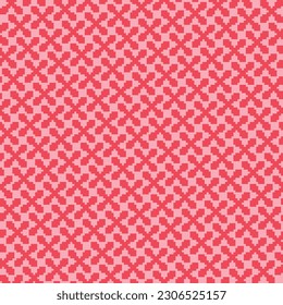 Pixel art abstract cross flower monochrome seamless pattern