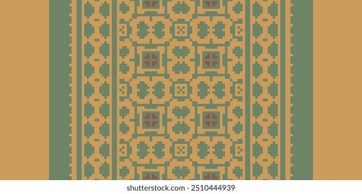 Pixelart Abstraktes ethnisches Muster für Kleidung. Traditionelle ethnische Motive ikat geometrische Stoffmuster Kreuzstich. Ikat Stickerei Ethnic orientalisch Pixel