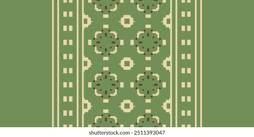 Pixel art Abstract ethnic pattern for clothing. Traditional ethnic motifs ikat geometric fabric pattern cross stitch. Ikat embroidery Ethnic oriental Pixel