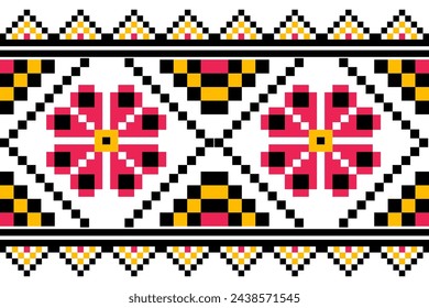 Pixel art abstract geometric seamless pattern 