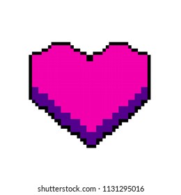 Pixel art. Abstract heart on a white background. Vector illustration.