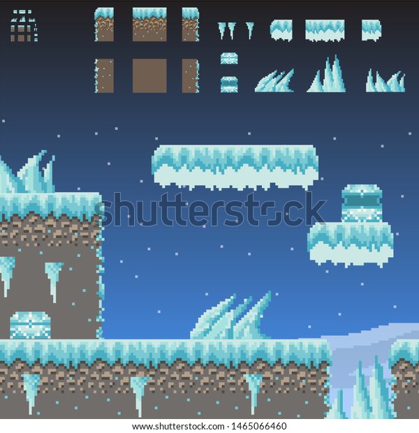 Pixel Art Adventure 8 Bit Game Stock Vector (Royalty Free) 1465066460 ...