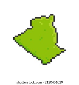 Pixel Art of Algeria Map. 8 Bit Pixel Art. Vector Illustration - EPS 10 Vector