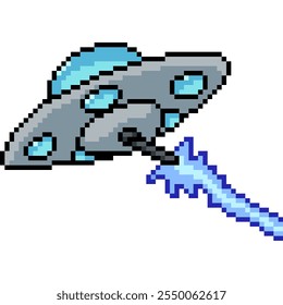 Pixel-Kunst des Alien-Invader-Krieges, isolierter Hintergrund