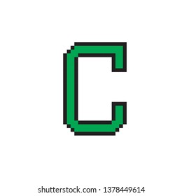pixel art alphabet C