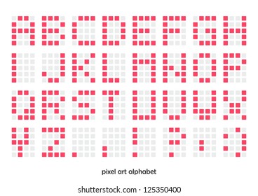 Pixel art alphabet font (vector)
