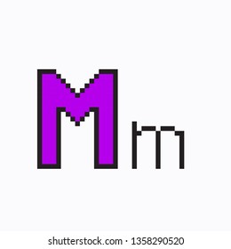pixel art alphabet m