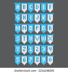 Pixel art. Alphabet party element