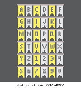 Pixel art. Alphabet party