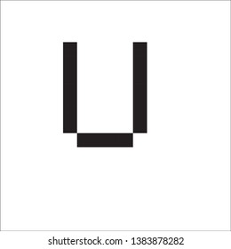 Pixel art alphabet type U