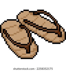 pixel art of ancient flip flop shoe