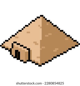 pixel art of ancient pyramid isometric