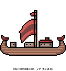 pixel art de fondo aislado del lado de la nave antigua