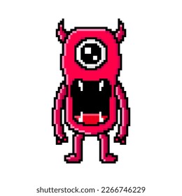 Pixel art angry illustration monster design kawaii