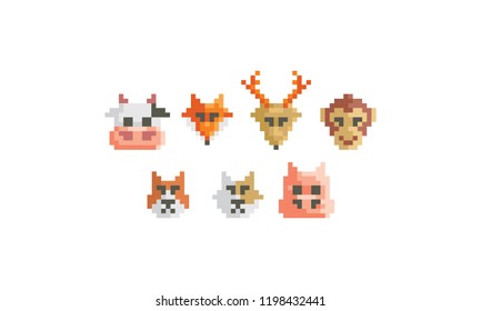 pixel art animal vector logo icon