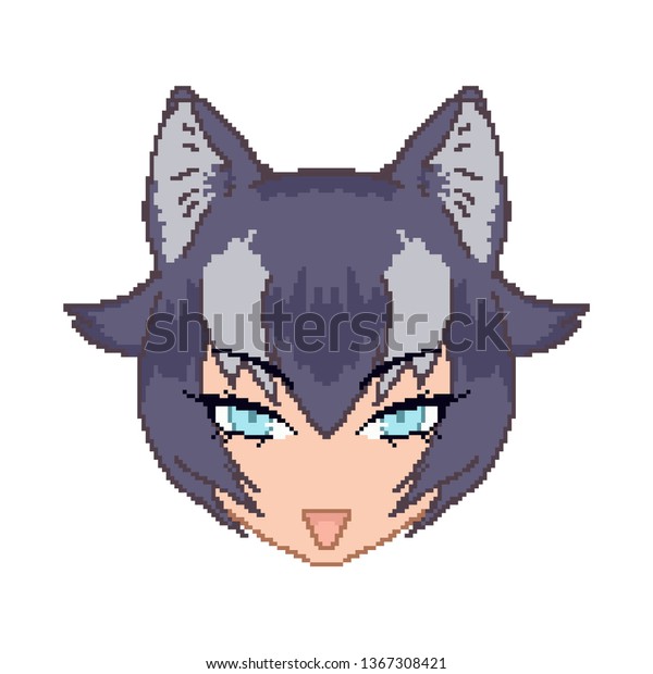 Pixel Art Anime Girl Face Boy Stock Vector (Royalty Free) 1367308421 ...