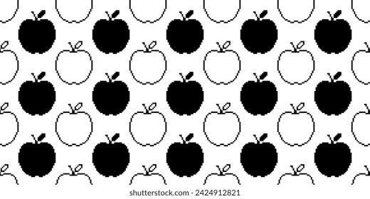 pixel art apple seamless pattern