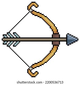 Pixel Art Archer Bow Arrow Vector Stock Vector (Royalty Free ...