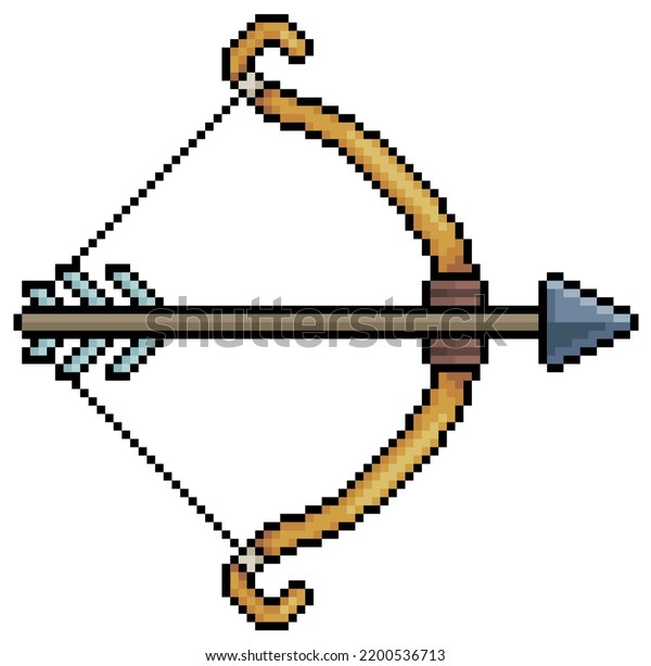 Pixel Art Archer Bow Arrow Vector Stock Vector (Royalty Free ...