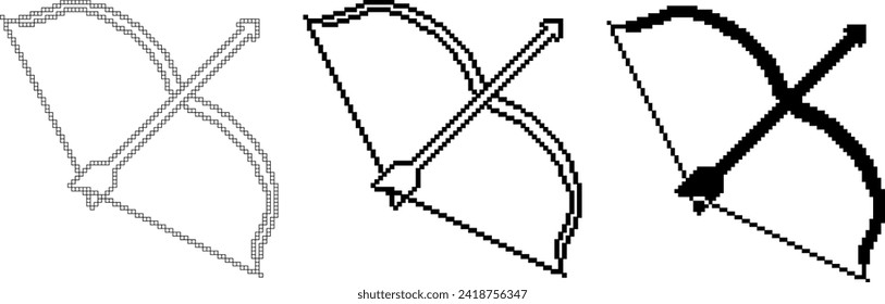 conjunto de iconos de flecha de arte de píxeles