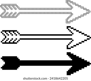 pixel art arrow icon set