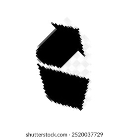pixel art arrow to the right up on a white background