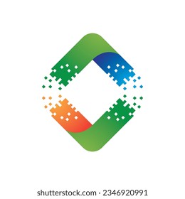 Ilustración del logotipo de la tecnología de flecha de arte de píxeles