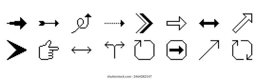 pixel art arrow, turn, swerve, symbol, up down arrow in pixel arrow in circle	