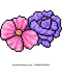 pixel art of artificial flower decortion isolated background