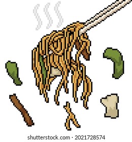pixel art of asian noodle chopstick