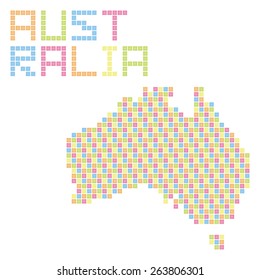 pixel art of Australia (colorful)
