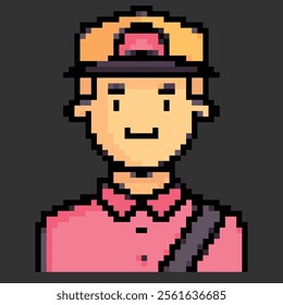 Pixel art avatar depicting daily work activities, perfect for digital projects or games.