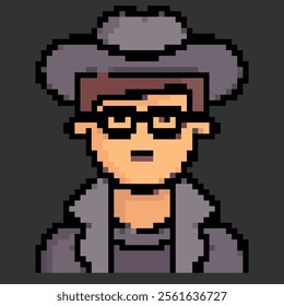 Pixel art avatar depicting daily work activities, perfect for digital projects or games.