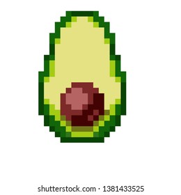 Pixel Art Avocado Half piece