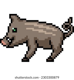 pixel art of baby brown boar