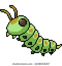pixel art do verme verde bebê criança isolado fundo