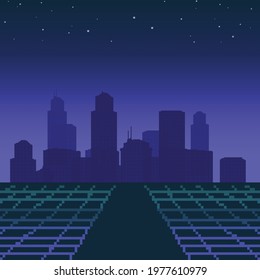 Pixel Art Background. Pixel City, 8bit, Pixel Art